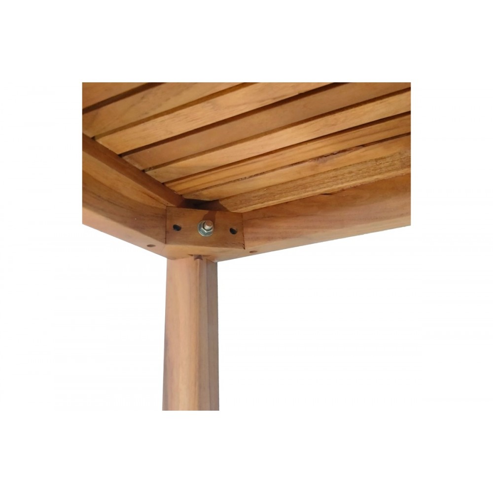 Τραπέζι παραλίας "POLY" από ξύλο σε φυσικό χρώμα 35x35x30