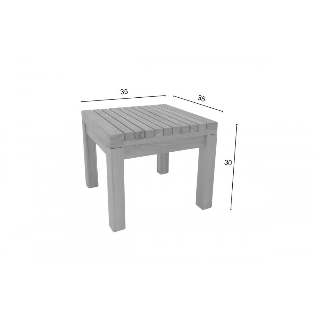 Τραπέζι παραλίας "POLY" από ξύλο σε φυσικό χρώμα 35x35x30