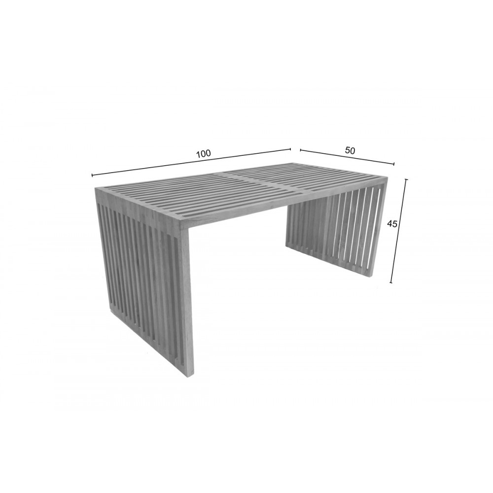 Τραπέζι "MARLIN" από ξύλο σε φυσικό χρώμα 100x50x45