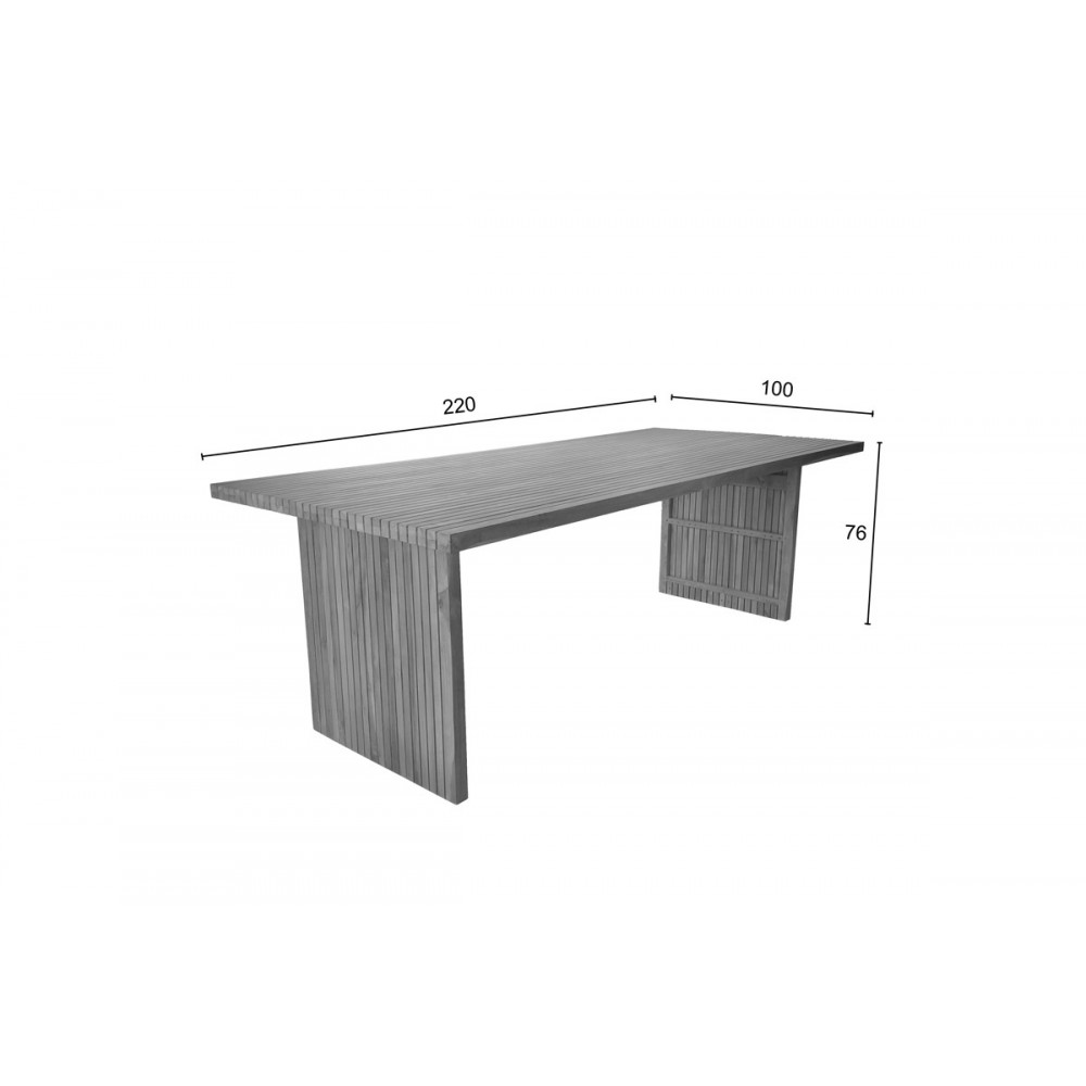 Τραπέζι "ZIBRA" από ξύλο σε φυσικό χρώμα 220x100x75