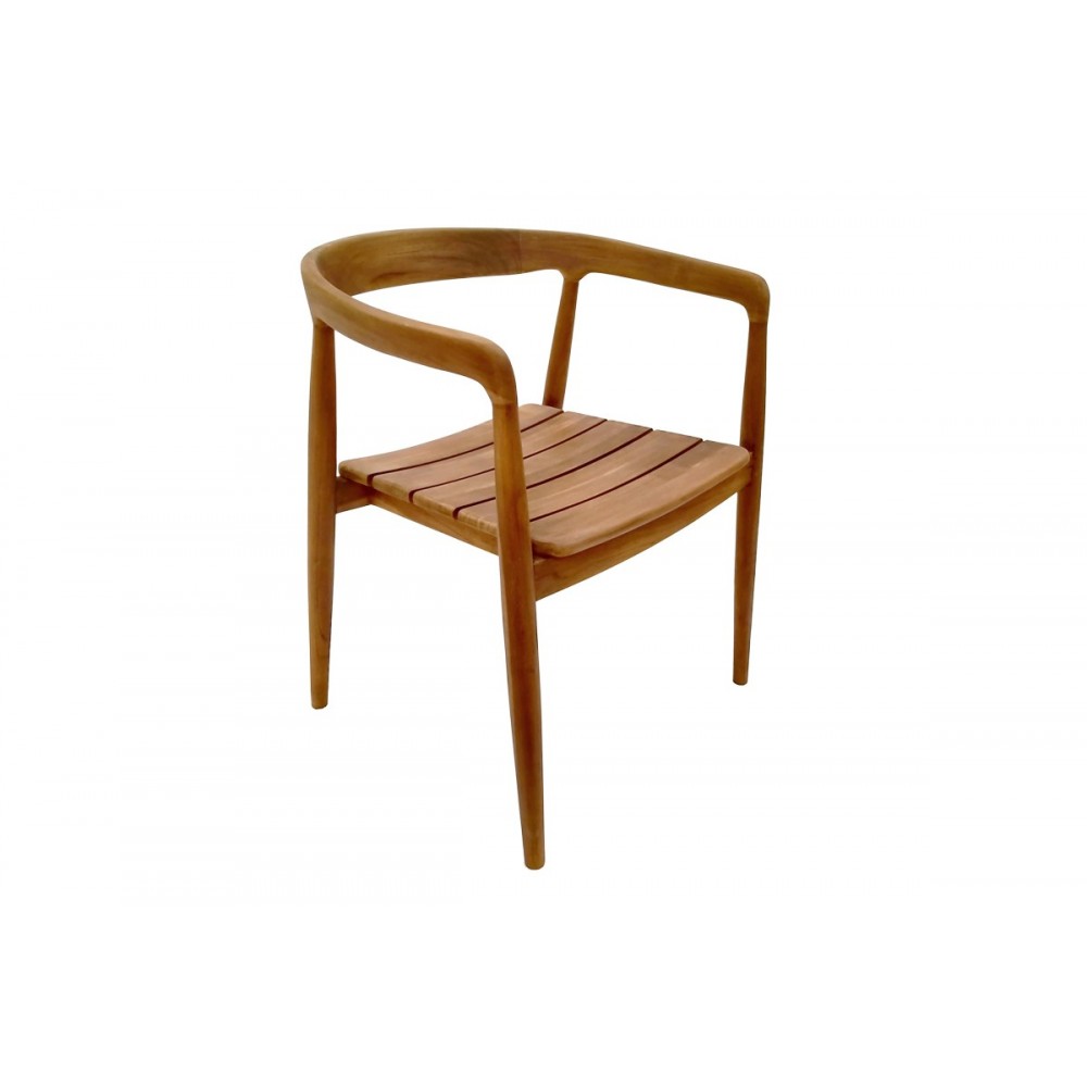 Πολυθρόνα "NOODY" από ξύλο σε φυσικό χρώμα 62x55x75