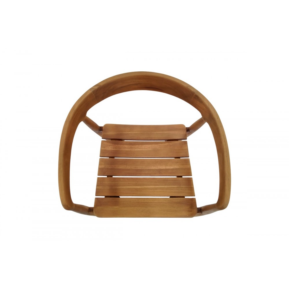 Πολυθρόνα "NOODY" από ξύλο σε φυσικό χρώμα 62x55x75