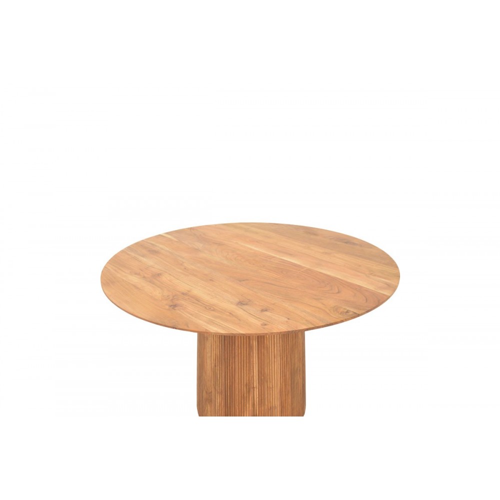 Τραπέζι "CANICULE" από ξύλο σε φυσικό χρώμα Φ150x75