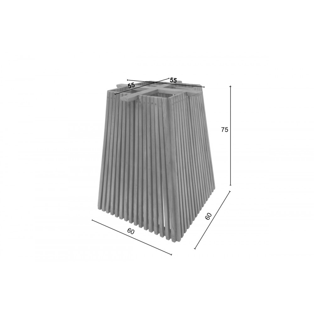 Βάση τραπεζιού "DARIUS" από ξύλο σε φυσικό χρώμα 60x60x75