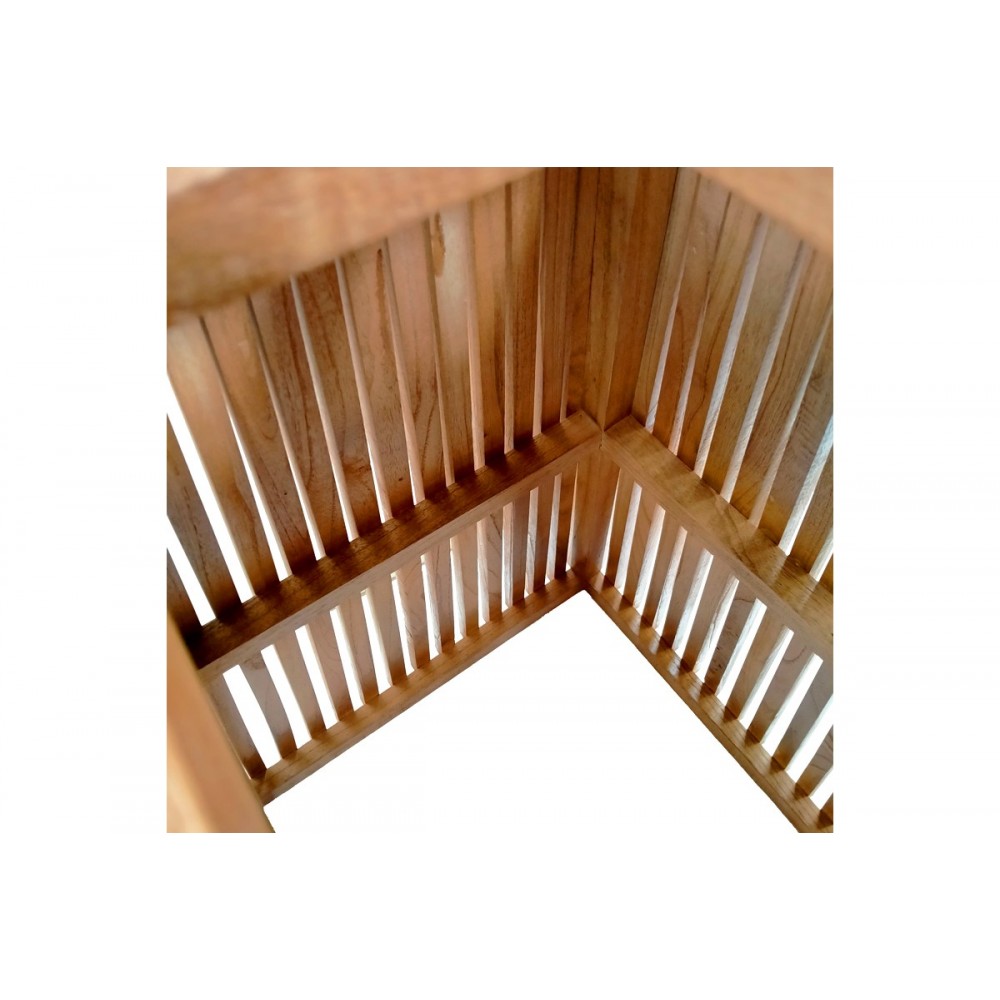 Βάση τραπεζιού μπαρ "DARIUS" από ξύλο σε φυσικό χρώμα 60x60x90