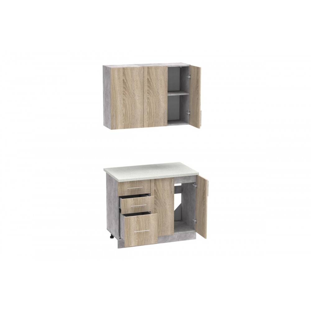 Σύνθεση κουζίνας "FESTA I" σε σονόμα χρώμα 100x60x85