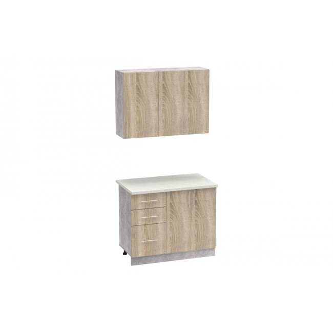 Σύνθεση κουζίνας "FESTA I" σε σονόμα χρώμα 100x60x85