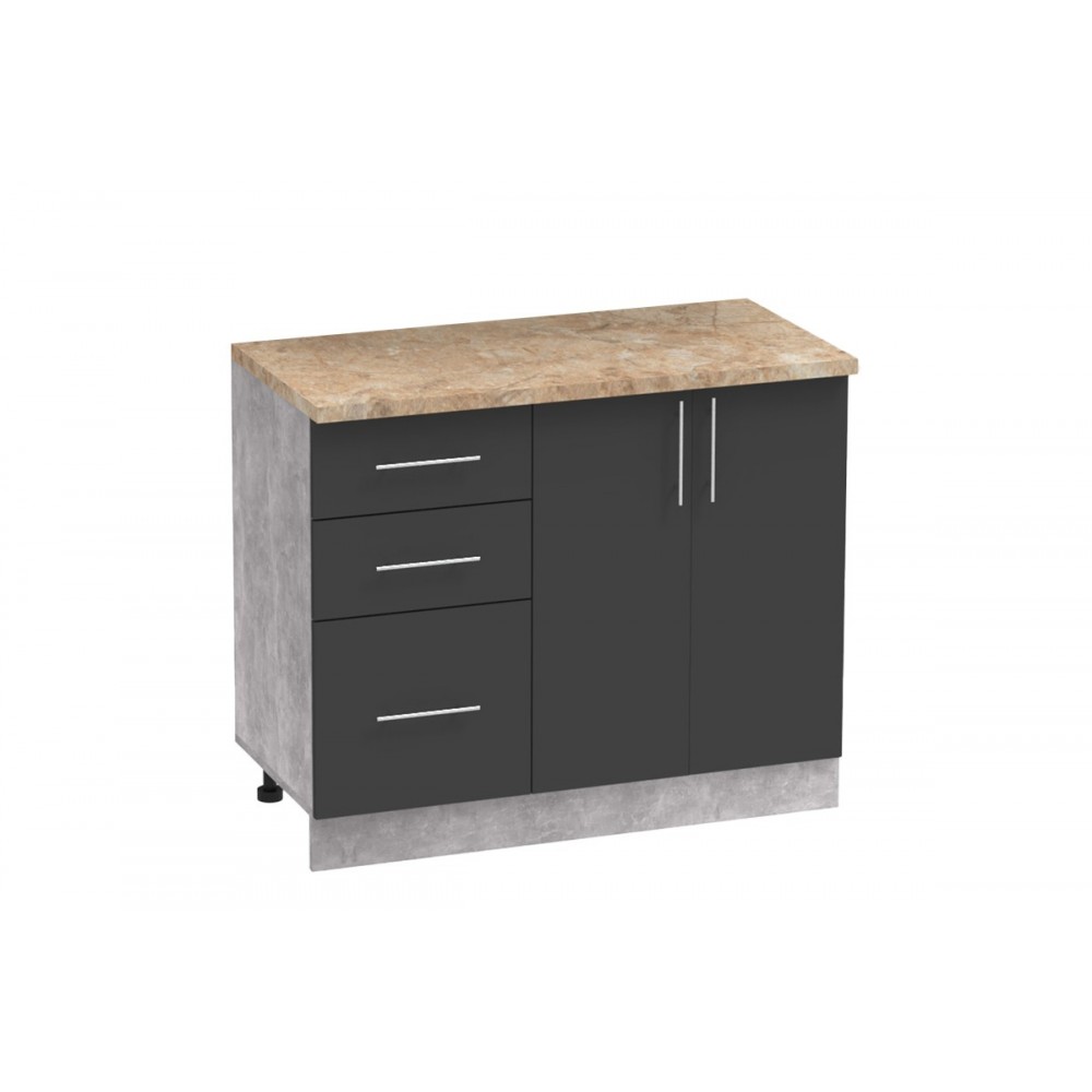 Σύνθεση κουζίνας "FESTA I" σε ανθρακί/σονόμα χρώμα 100x60x85
