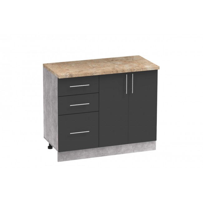Σύνθεση κουζίνας "FESTA I" σε ανθρακί/σονόμα χρώμα 100x60x85