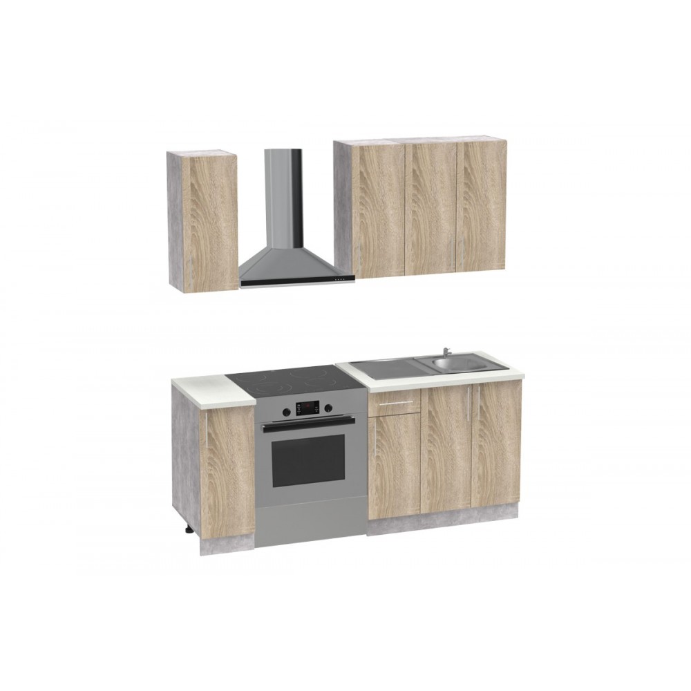 Σύνθεση κουζίνας "FESTA II" σε σονόμα χρώμα 120x60x85