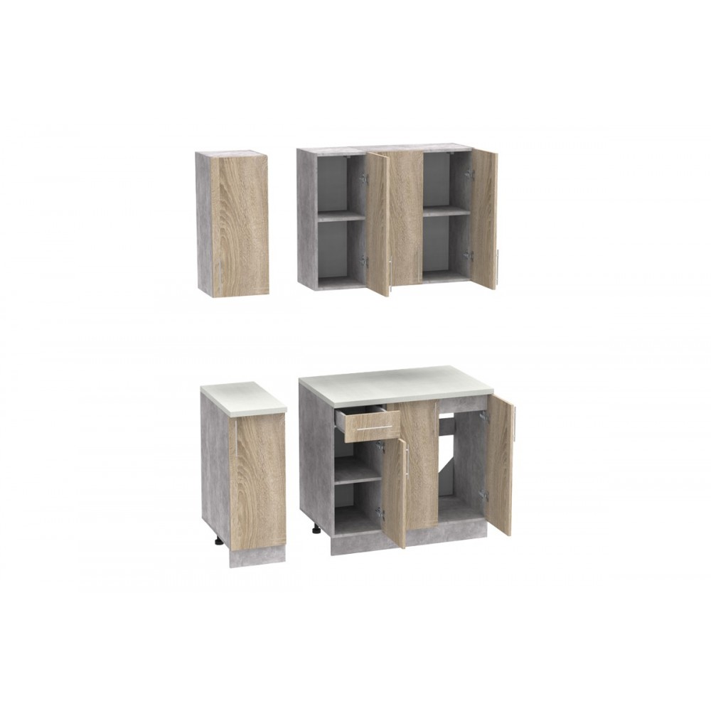 Σύνθεση κουζίνας "FESTA II" σε σονόμα χρώμα 120x60x85