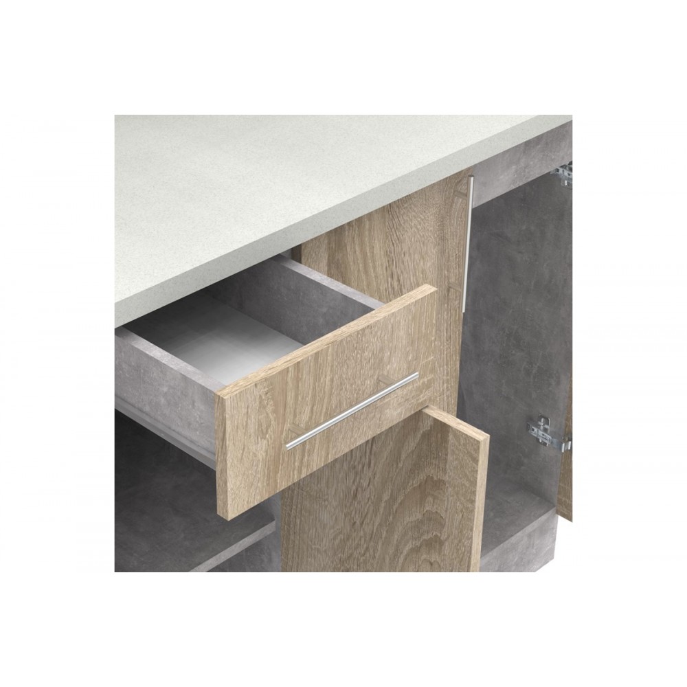 Σύνθεση κουζίνας "FESTA II" σε σονόμα χρώμα 120x60x85