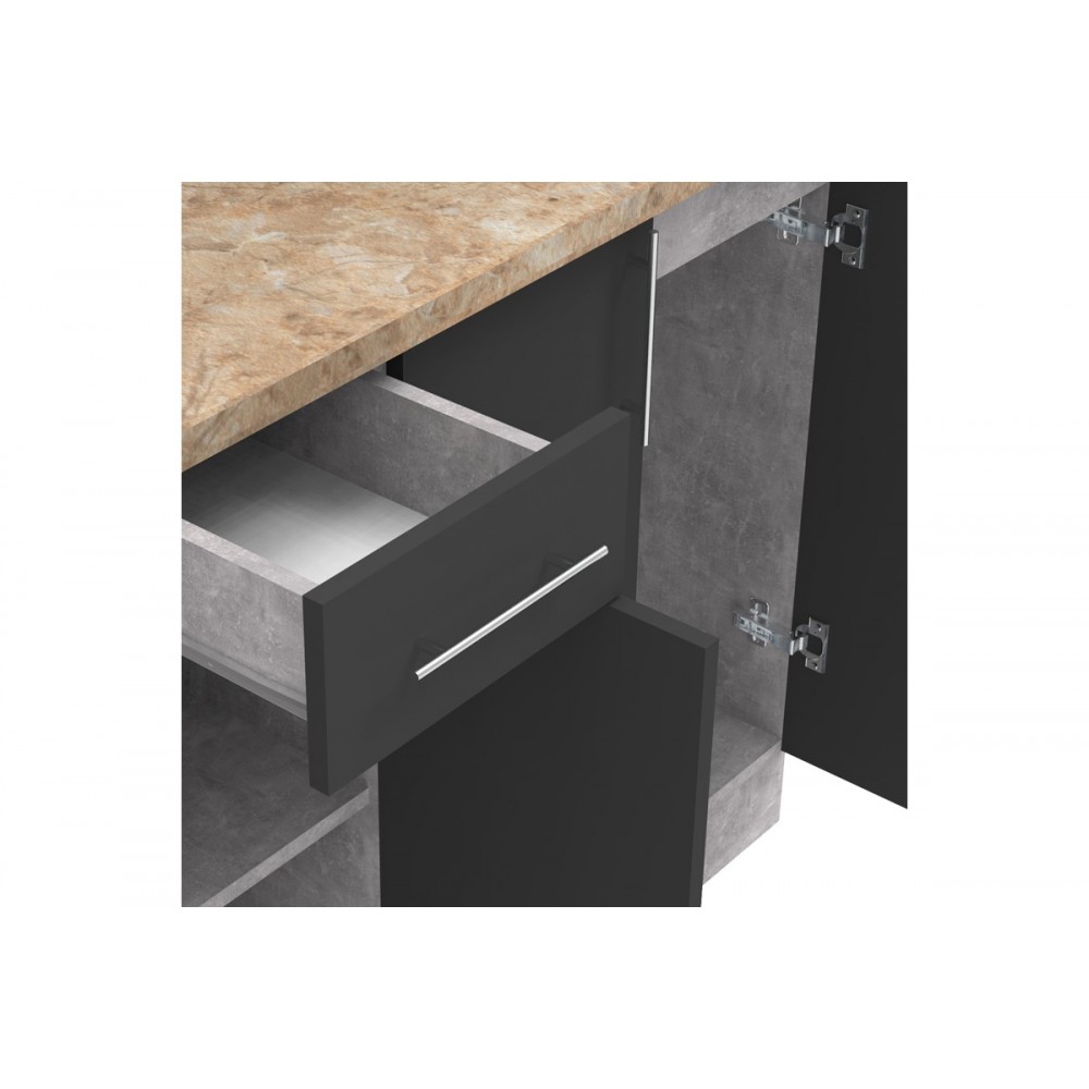 Σύνθεση κουζίνας "FESTA II" σε ανθρακί/σονόμα χρώμα 120x60x85