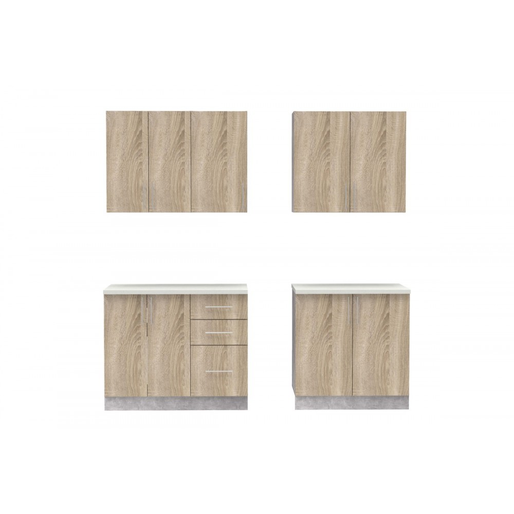 Σύνθεση κουζίνας "FESTA V" σε σονόμα χρώμα 180x60x85