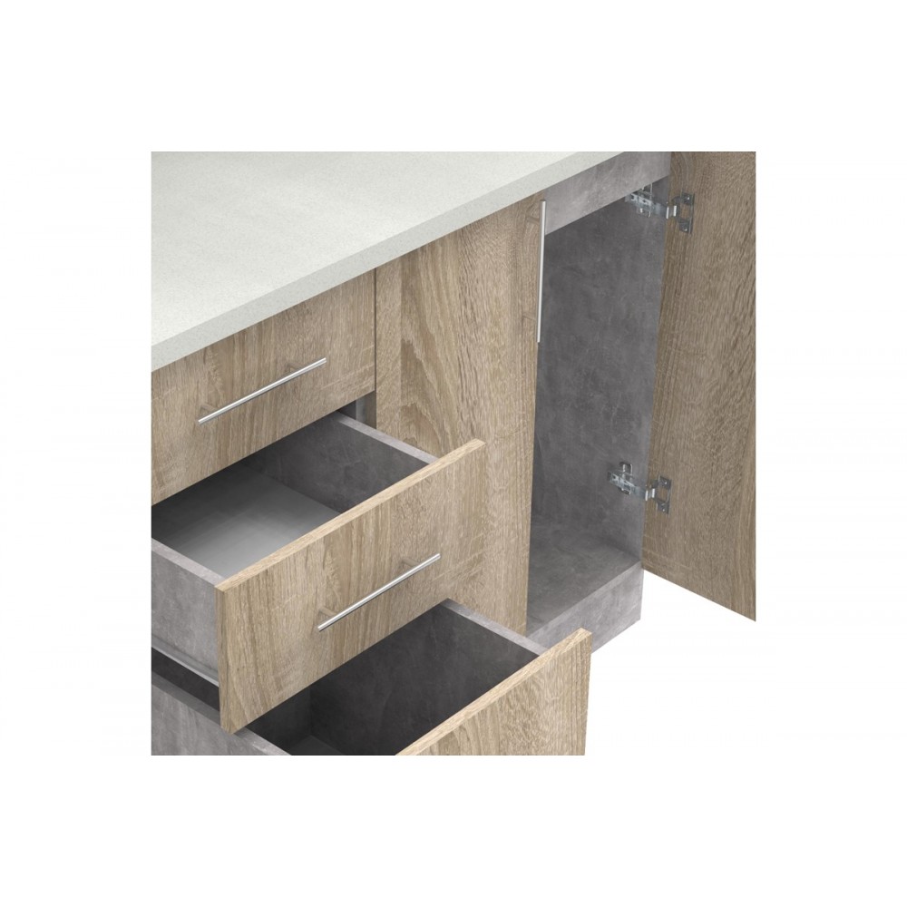 Σύνθεση κουζίνας "FESTA V" σε σονόμα χρώμα 180x60x85