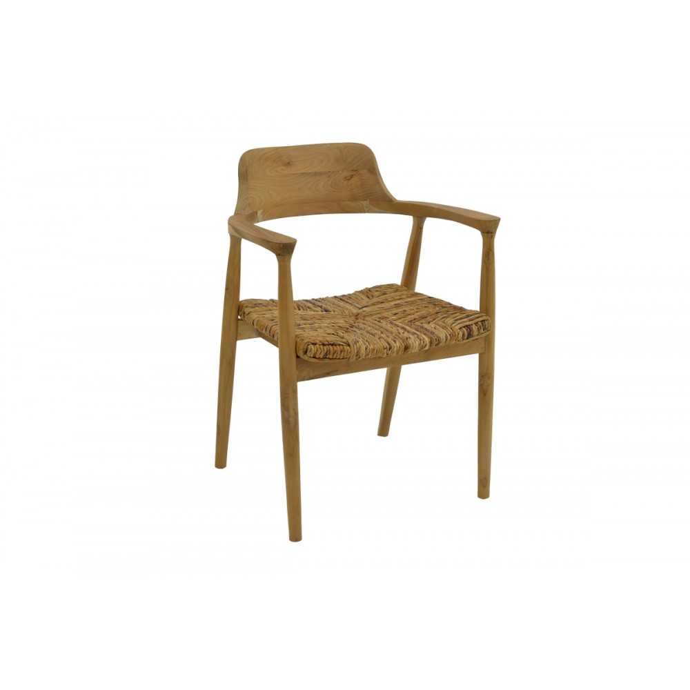 Πολυθρόνα "DENVERONE" από ξύλο/σχοινί σε φυσικό χρώμα 57x54x79