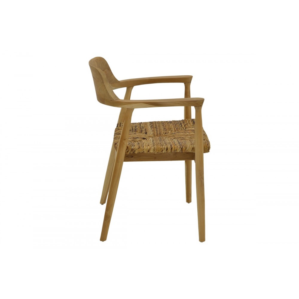 Πολυθρόνα "DENVERONE" από ξύλο/σχοινί σε φυσικό χρώμα 57x54x79