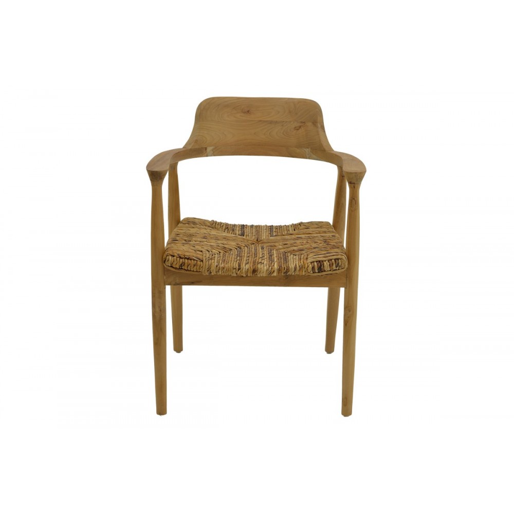 Πολυθρόνα "DENVERONE" από ξύλο/σχοινί σε φυσικό χρώμα 57x54x79