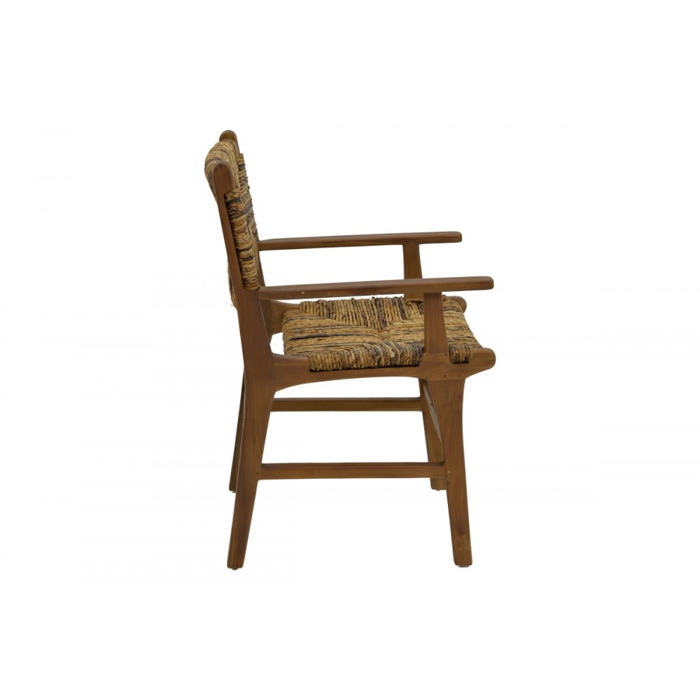 Πολυθρόνα "REFANE" από ξύλο/σχοινί σε φυσικό χρώμα 55x60x85