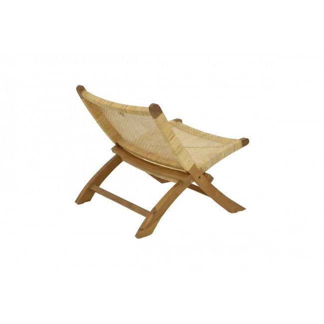 Πολυθρόνα "JERENZE" από ξύλο/rattan σε φυσικό χρώμα 65x78x68
