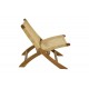 Πολυθρόνα "JERENZE" από ξύλο/rattan σε φυσικό χρώμα 65x78x68