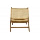 Πολυθρόνα "JERENZE" από ξύλο/rattan σε φυσικό χρώμα 65x78x68