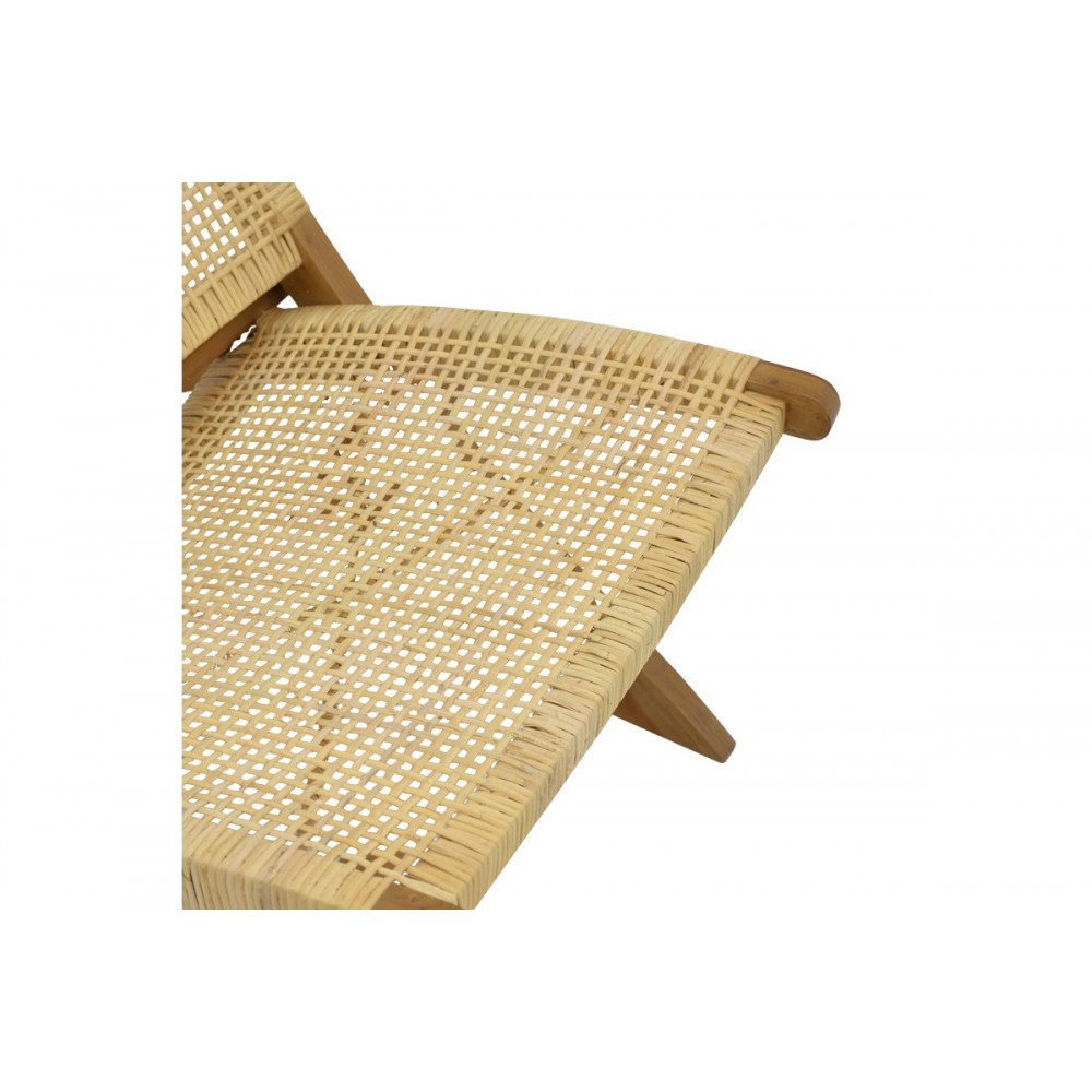 Πολυθρόνα "JERENZE" από ξύλο/rattan σε φυσικό χρώμα 65x78x68