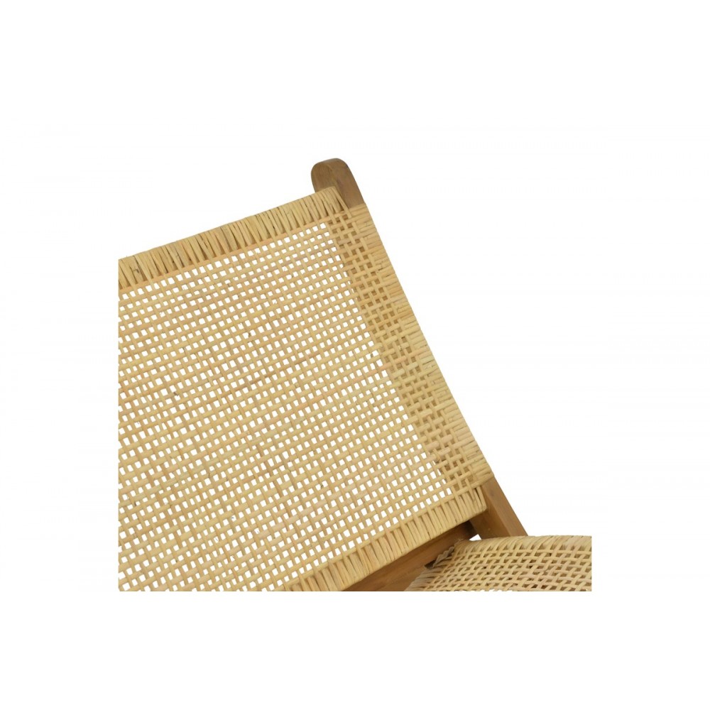 Πολυθρόνα "JERENZE" από ξύλο/rattan σε φυσικό χρώμα 65x78x68