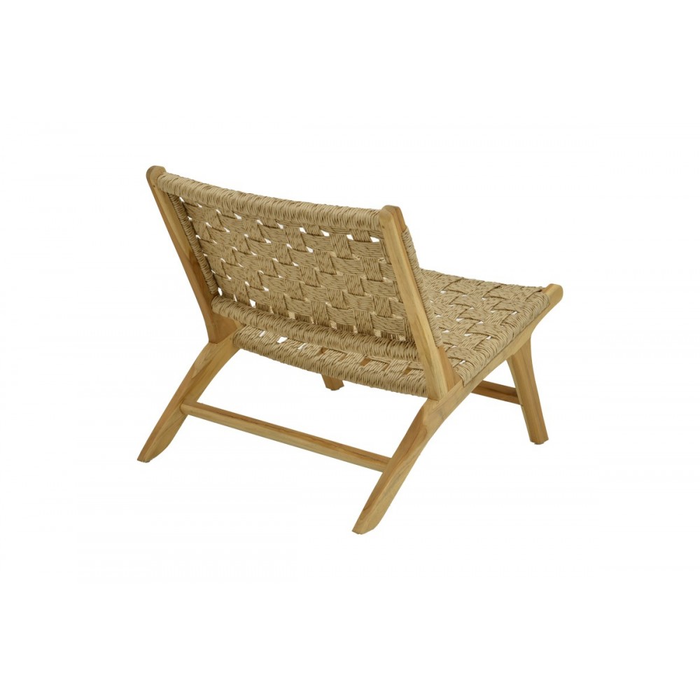 Πολυθρόνα "FOLDERE" από ξύλο/σχοινί σε φυσικό χρώμα 65x78x68