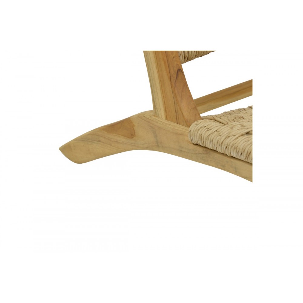 Πολυθρόνα "FOLDERE" από ξύλο/σχοινί σε φυσικό χρώμα 65x78x68