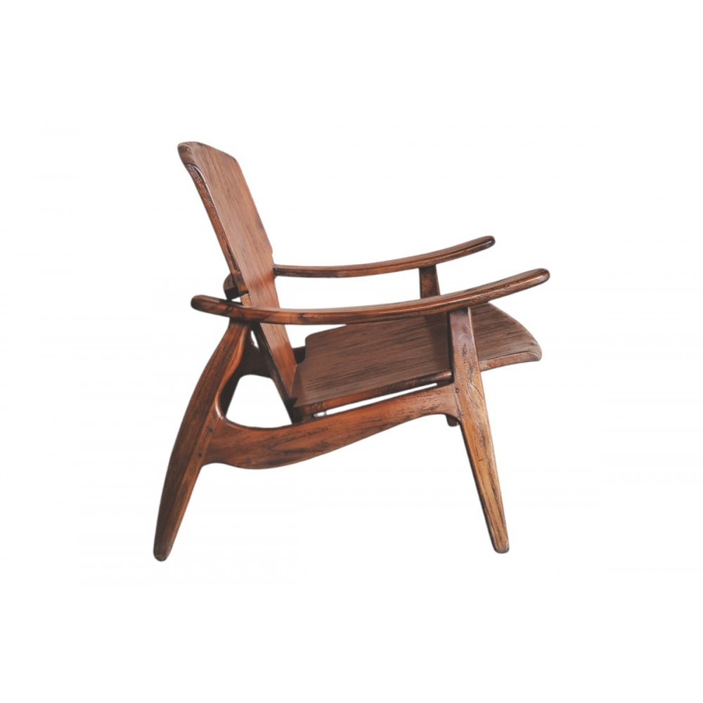 Πολυθρόνα "ΒRΑΖΙΝ" από ξύλο σε καρυδί χρώμα 72x71x77