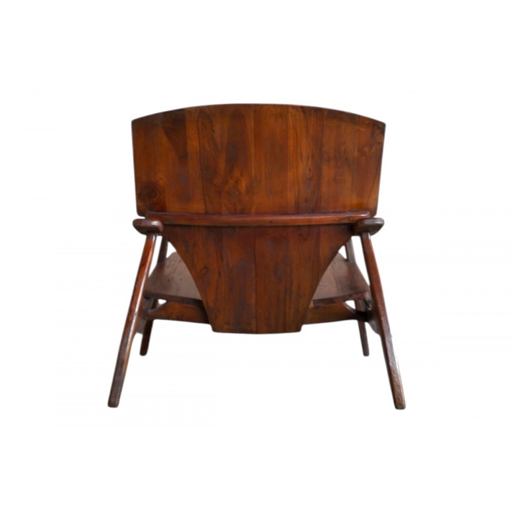 Πολυθρόνα "ΒRΑΖΙΝ" από ξύλο σε καρυδί χρώμα 72x71x77