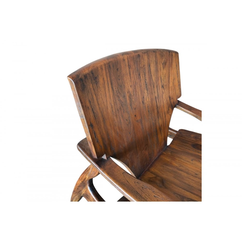 Πολυθρόνα "ΒRΑΖΙΝ" από ξύλο σε καρυδί χρώμα 72x71x77