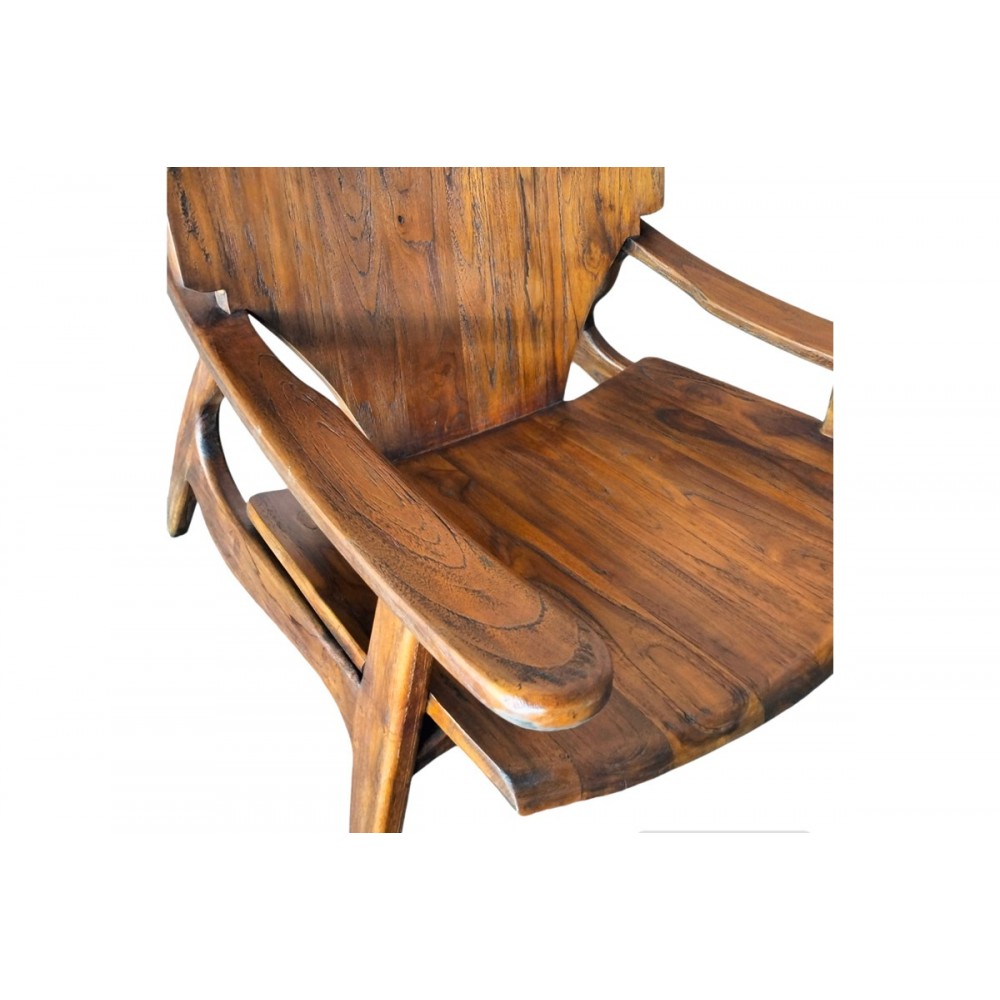 Πολυθρόνα "ΒRΑΖΙΝ" από ξύλο σε καρυδί χρώμα 72x71x77