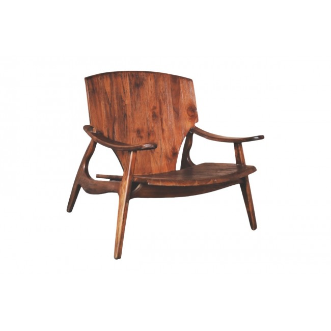 Πολυθρόνα "ΒRΑΖΙΝ" από ξύλο σε καρυδί χρώμα 72x71x77