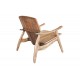 Πολυθρόνα "ΒRΑΖΙΝ" από ξύλο σε φυσικό χρώμα 72x71x77