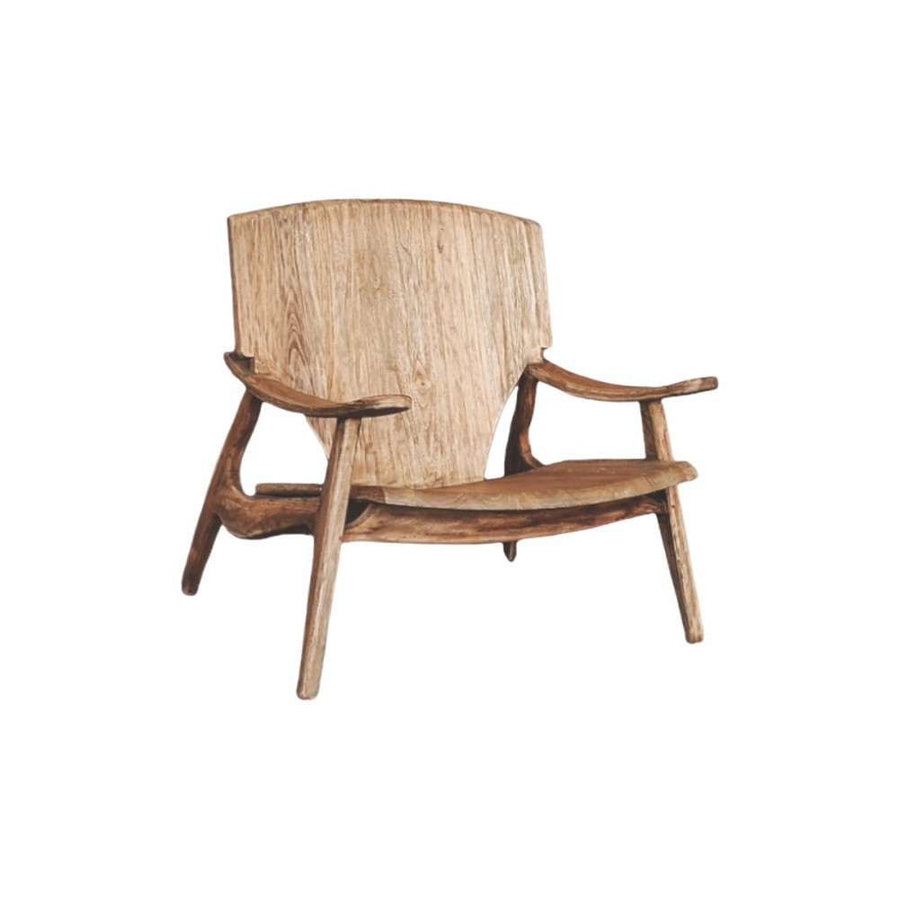 Πολυθρόνα "ΒRΑΖΙΝ" από ξύλο σε φυσικό χρώμα 72x71x77