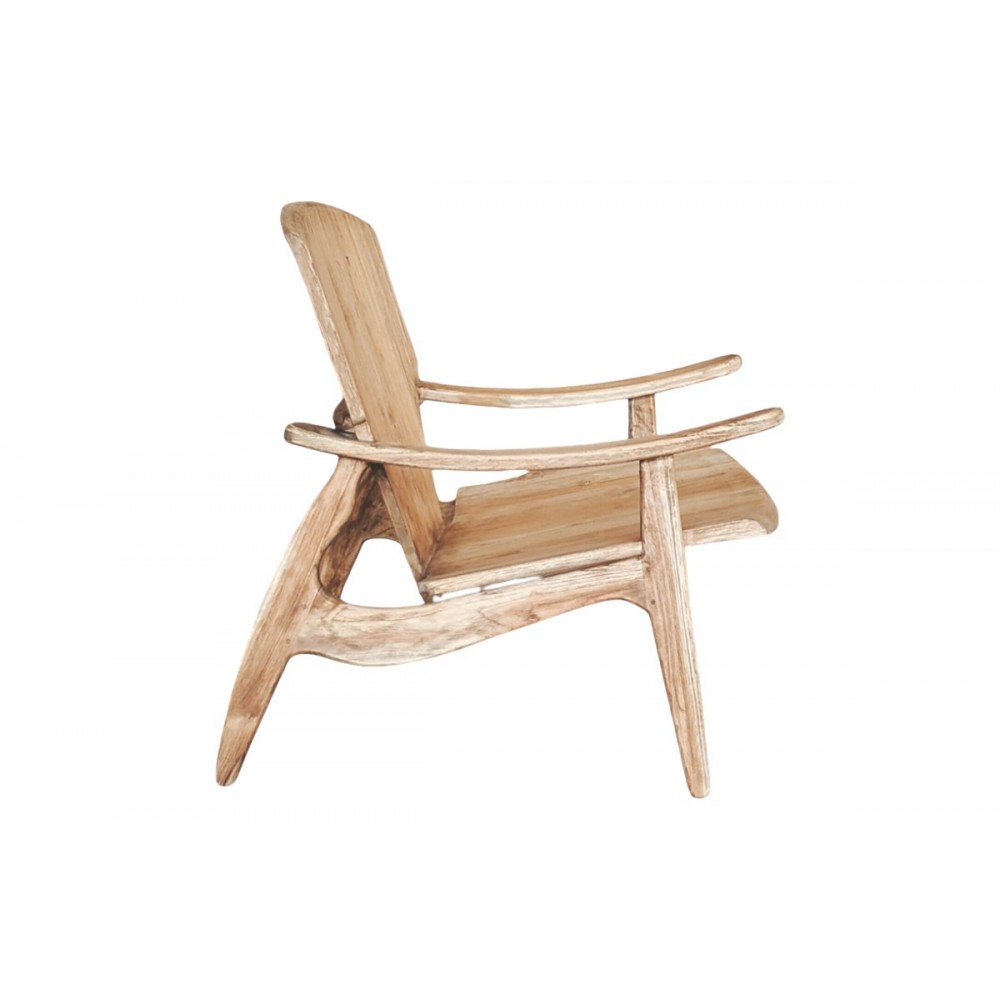 Πολυθρόνα "ΒRΑΖΙΝ" από ξύλο σε φυσικό χρώμα 72x71x77