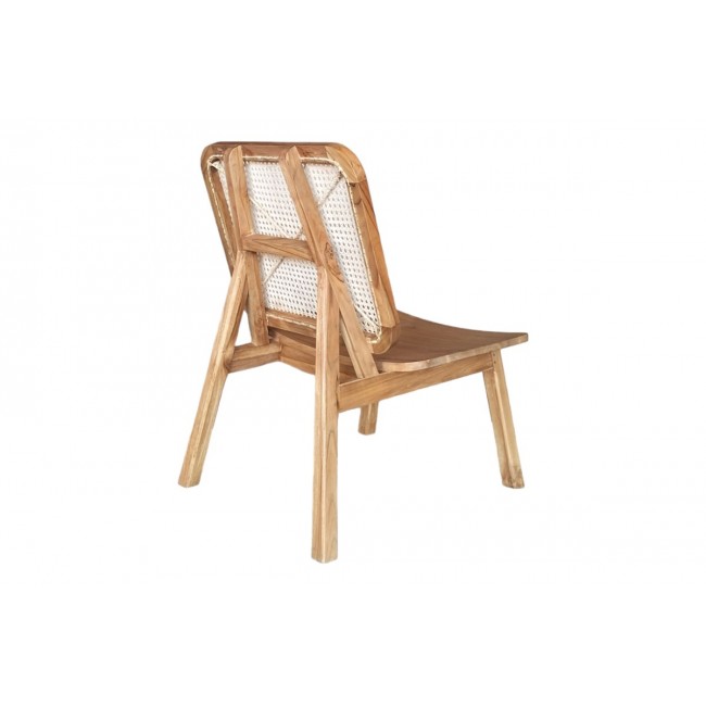 Καρέκλα "VIBORG" από ξύλο/rattan σε φυσικό χρώμα 60x75x87