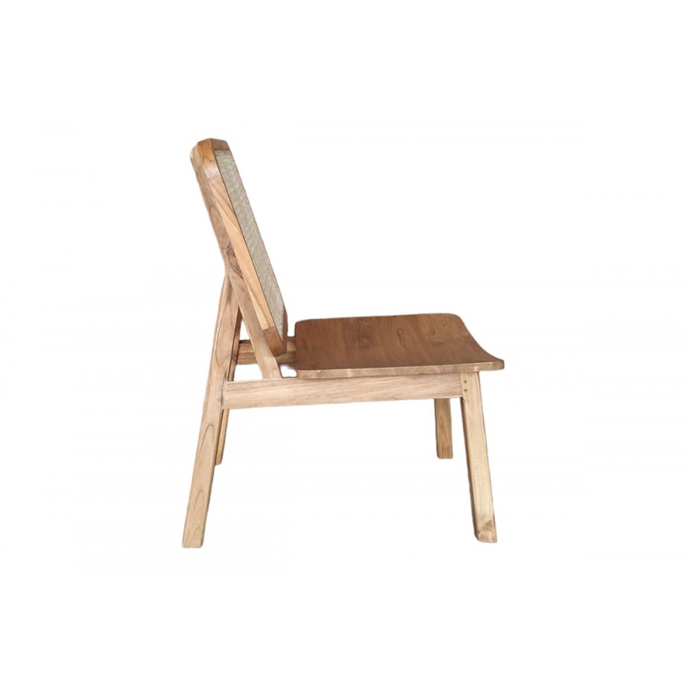 Καρέκλα "VIBORG" από ξύλο/rattan σε φυσικό χρώμα 60x75x87