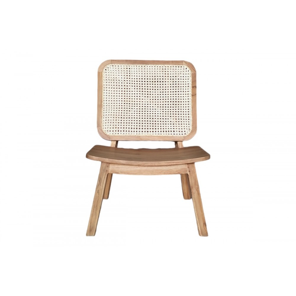 Καρέκλα "VIBORG" από ξύλο/rattan σε φυσικό χρώμα 60x75x87