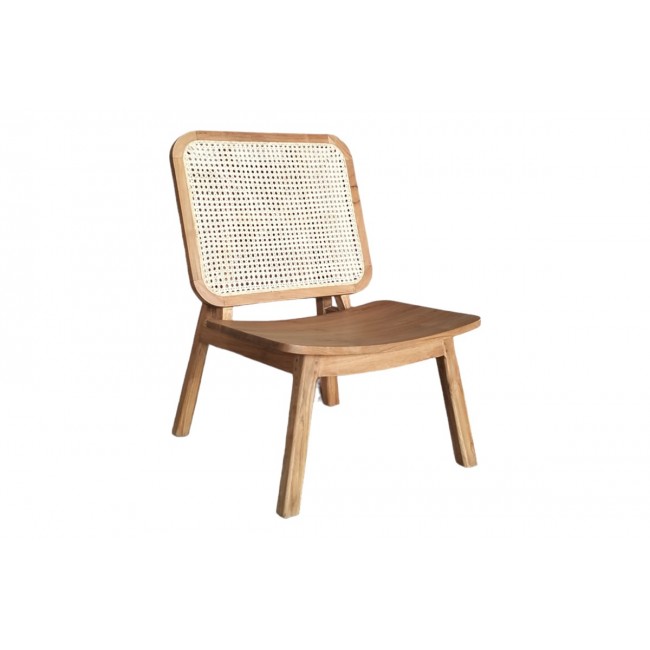 Καρέκλα "VIBORG" από ξύλο/rattan σε φυσικό χρώμα 60x75x87