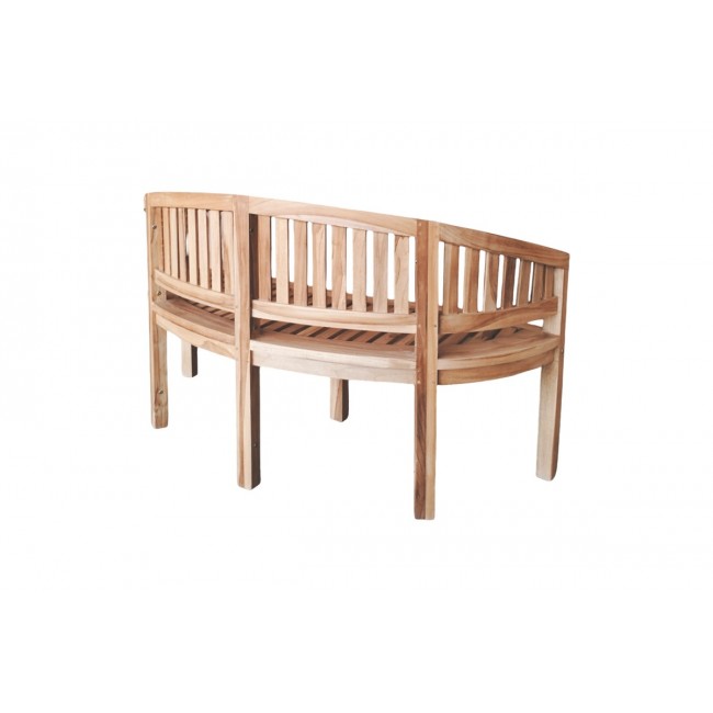 Παγκάκι τριθέσιο "COREN" από ξύλο σε φυσικό χρώμα 150x61x87