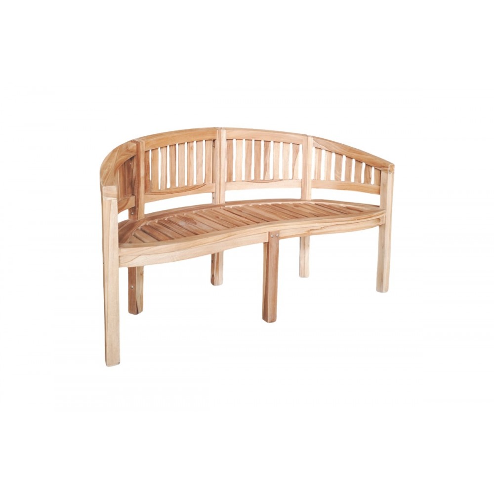 Παγκάκι τριθέσιο "COREN" από ξύλο σε φυσικό χρώμα 150x61x87