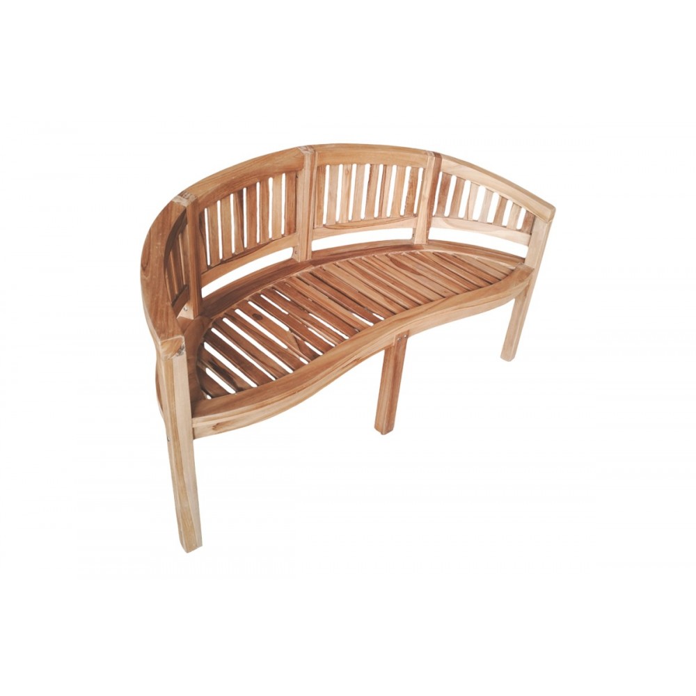 Παγκάκι τριθέσιο "COREN" από ξύλο σε φυσικό χρώμα 150x61x87