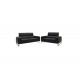 Σετ σαλονιού 2τμχ "SHEA" από pu σε μαύρο χρώμα 198x80x87