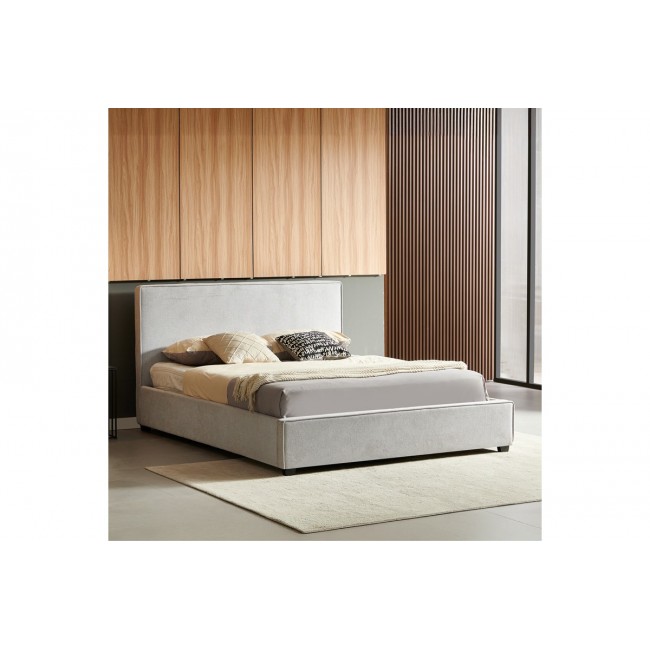 Κρεβάτι διπλό "BEDKA" από ύφασμα σε γκρι χρώμα 170x217x105