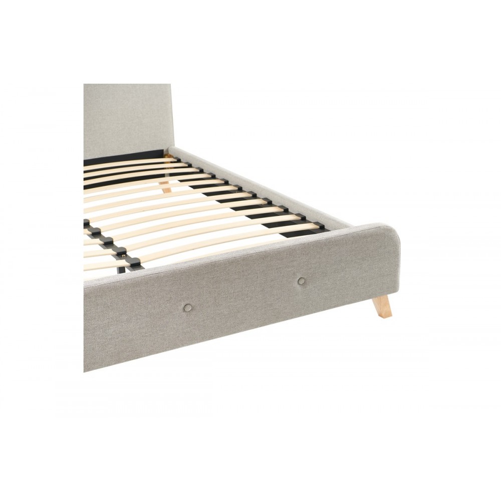 Κρεβάτι διπλό "RESTEL" από ύφασμα σε γκρι/μπεζ χρώμα 170x214x96