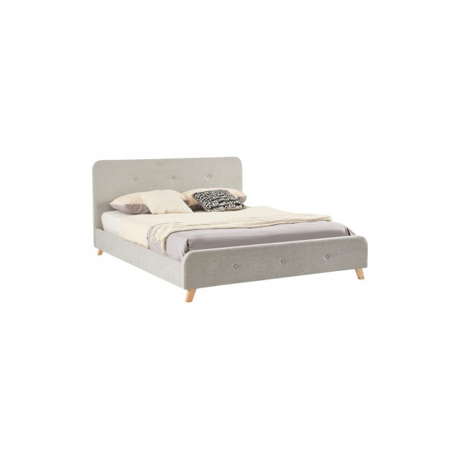 Κρεβάτι διπλό "RESTEL" από ύφασμα σε γκρι/μπεζ χρώμα 170x214x96