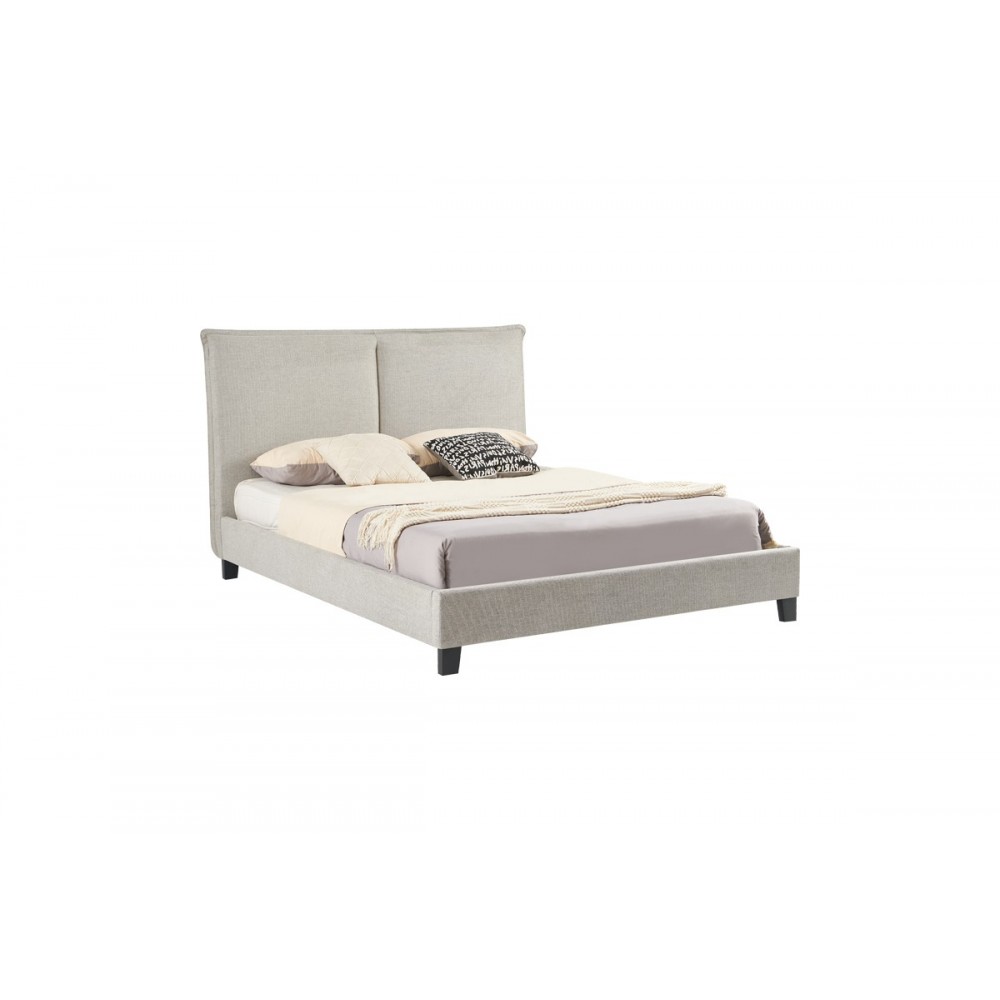 Κρεβάτι διπλό "MAJUS" από ύφασμα σε γκρι/μπεζ 170x214x115